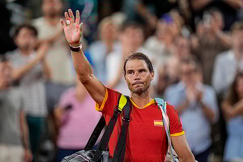 Rafael Nadal after losing men's doubles quarter-final tennis